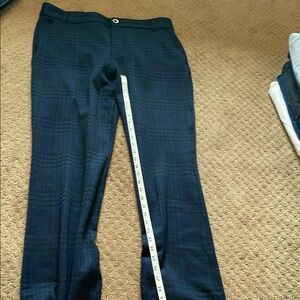 CAbi Navy Blue Plaid Trousers